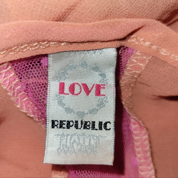 Love Republic Pink Orange Flowy Tank Top sz S - Picture 3 of 3